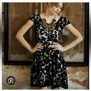 ANTHROPOLOGIE black lace dress size 4